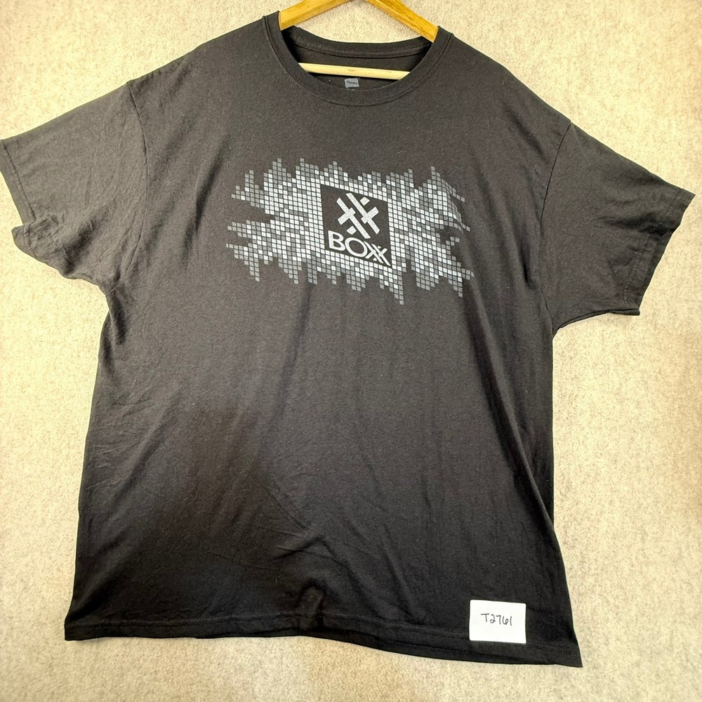 Hanes ComfortBlend BOXX Graphic T-Shirt Mens XL Black Short Sleeve EcoSmart Tee